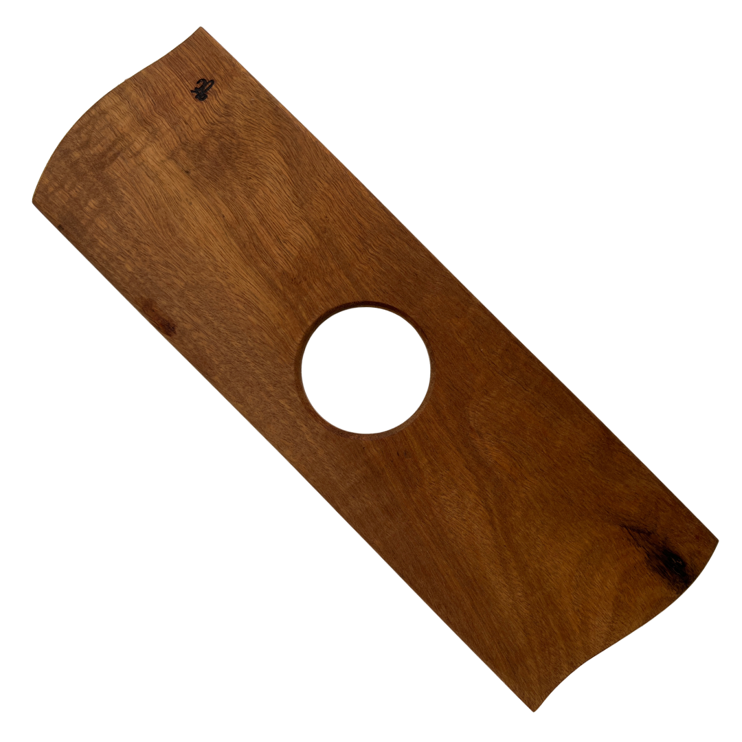 Maple serving board with drink/candle holder $70 (44x14.5x1cm)