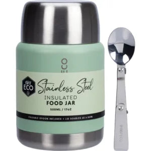 Ever Eco – Insulated Stainless Steel Food Jar with Foldable Spoon & Bowl, 500ml