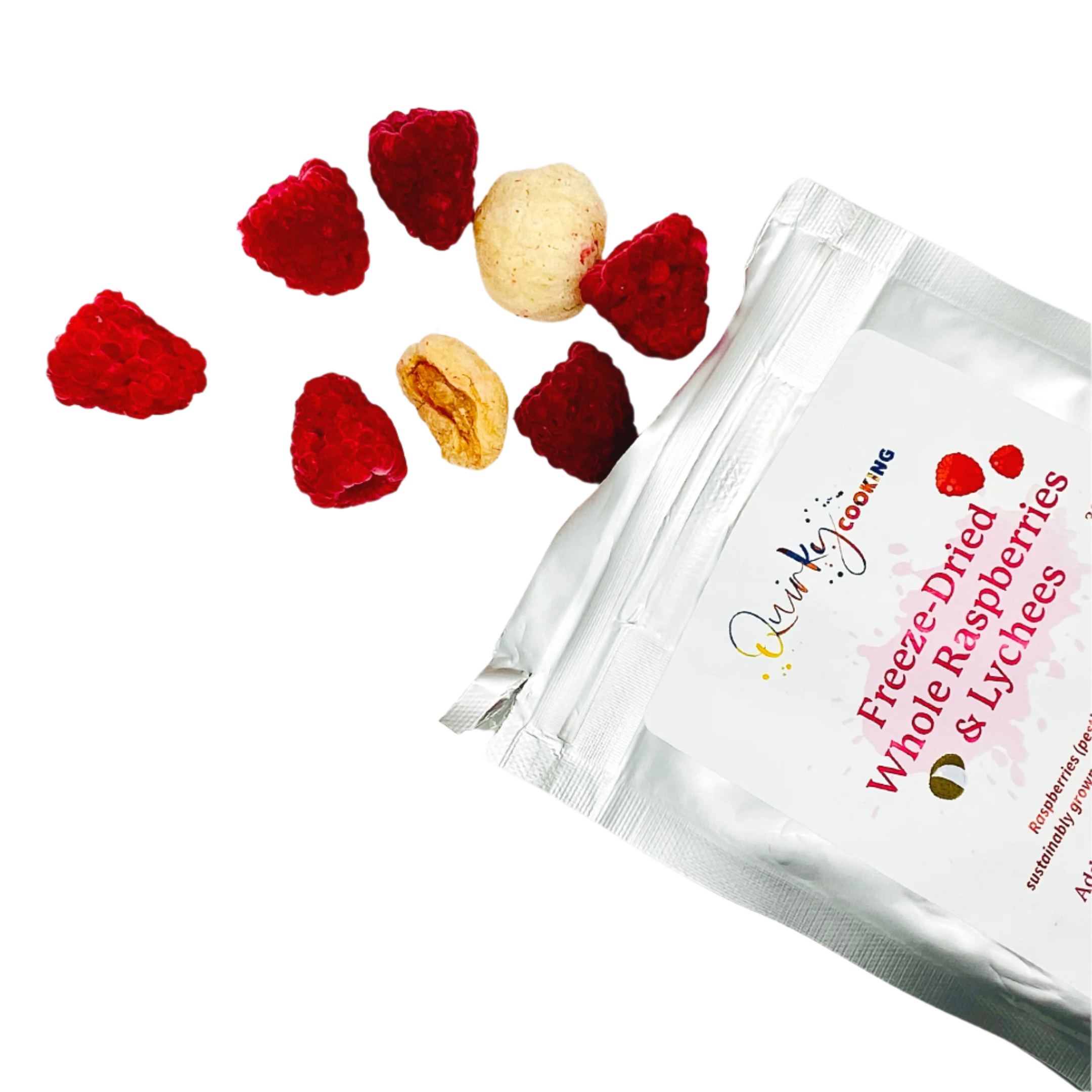 Freeze-Dried Whole Raspberries & Lychees 30g image 0