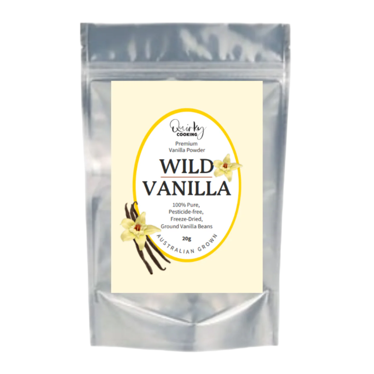 Quirky Cooking Organic, Rainforest-Grown Wild Vanilla Beans (5 Premium 15-17cm Beans) image 0