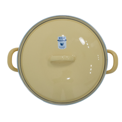Riess Enamel Casserole with Lid, Pastel Range - Yellow - 2L, 20cm