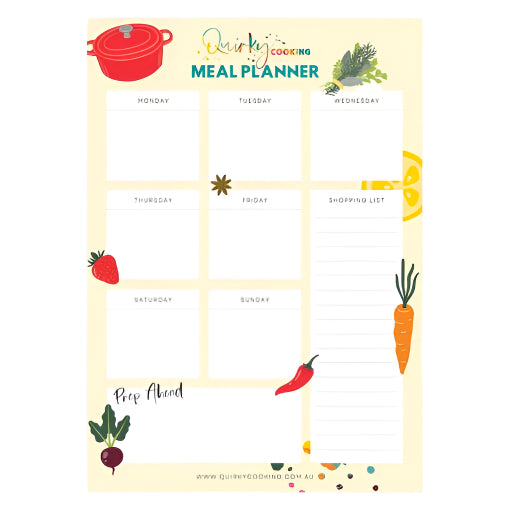 Quirky Cooking Weekly Meal Planner Notepad