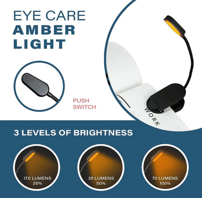 NoBlue Amber Book Light