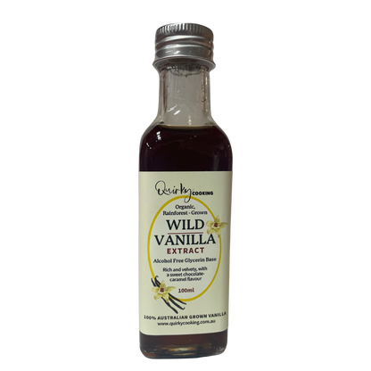Quirky Cooking, Rainforest-Grown Wild Vanilla Extract, Alcohol Free (100ml)