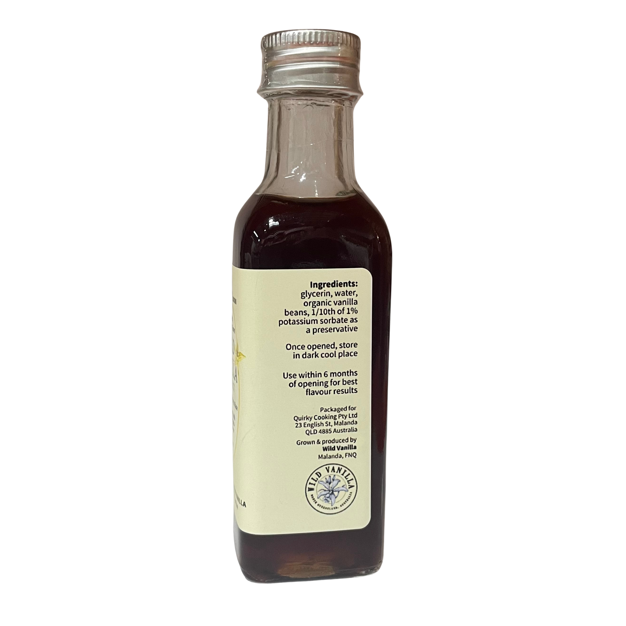 Quirky Cooking, Rainforest-Grown Wild Vanilla Extract, Alcohol Free (100ml)