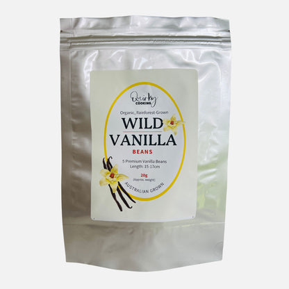 Quirky Cooking Organic, Rainforest-Grown Wild Vanilla Beans (5 Premium 15-17cm Beans) image 2