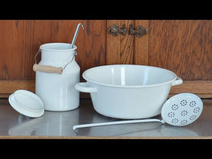 Riess Enamel Milk Pan with Long Handle, Pastel Range - 500ml Light Blue